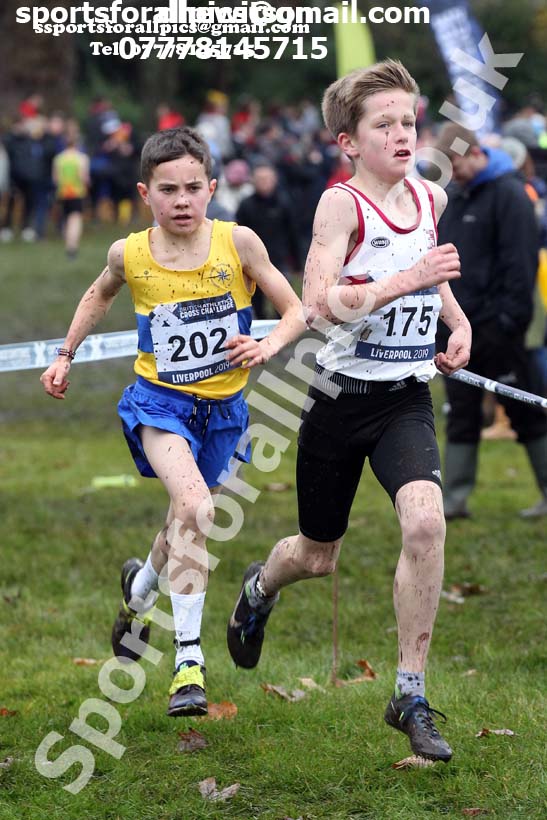 Boys under-13s, 2019 European Cross Country Trials and British Cross Challenge, Sefton Park, Liverpool.  Photo: David T. Hewitson/Sports for All Pics
